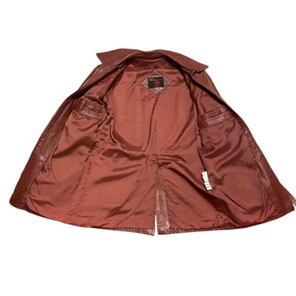 Vintage 70/80s Fantastic International of CA Leather Coat w/ Hood & Liner Sz 40‎ - Picture 5 of 10